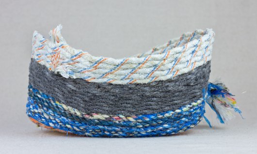  Blue and Gray Bowl, Cowboy Series, Ghost Net Baskets - cowboy baskets artwork by Emily Miller