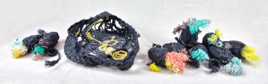  Polypods, Ghost Net Baskets -  artwork by Emily Miller