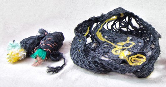  Polypods, Ghost Net Baskets -  artwork by Emily Miller