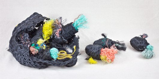  Polypods, Ghost Net Baskets -  artwork by Emily Miller