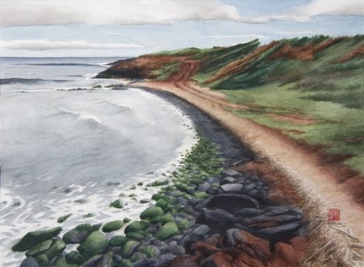 Salt Pond, Low Tide, Makai — Kauai beaches - salt pond, beach, ocean artwork by Emily Miller